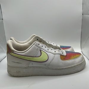 Nike Air Force Shoes Sneakers Easter Holographic White Rainbow Womens Size 10